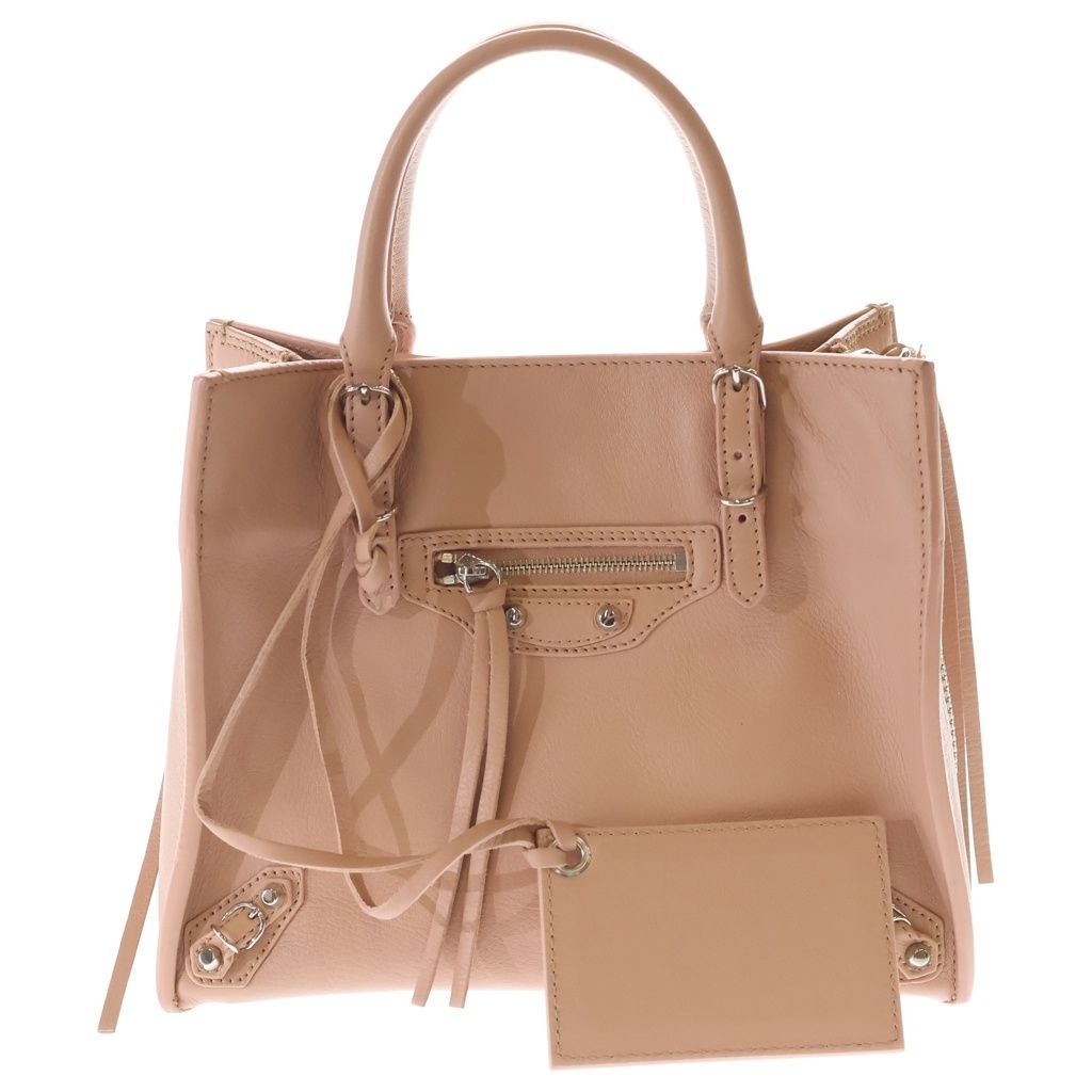 BALENCIAGA (バレンシアガ) ペーパーミニ ハンドバッグ ピンク レザー 357333 シルバー金具