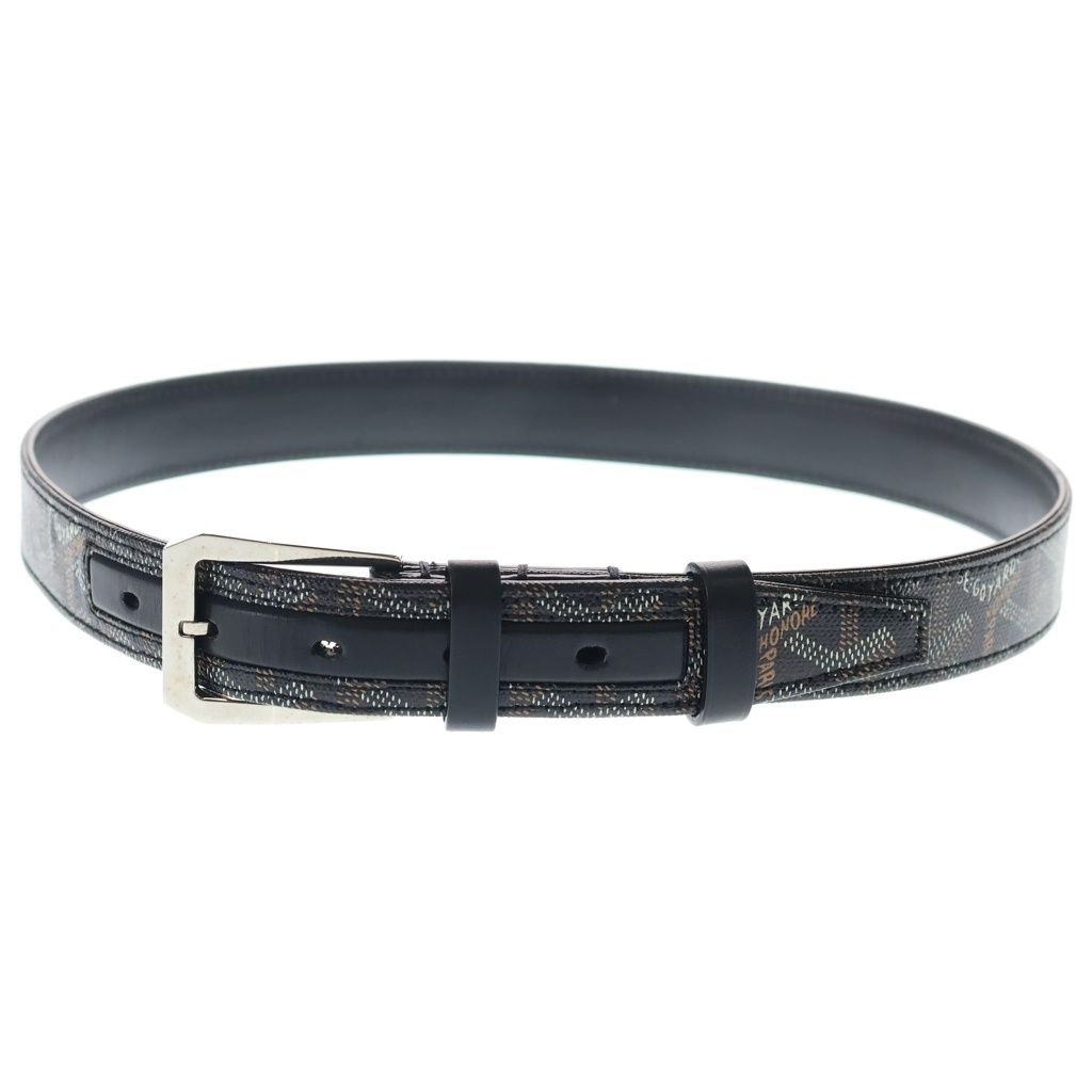 GOYARD (ゴヤール) LLeather Belt ヘリンボーンフレガット レザーベルト ブラック