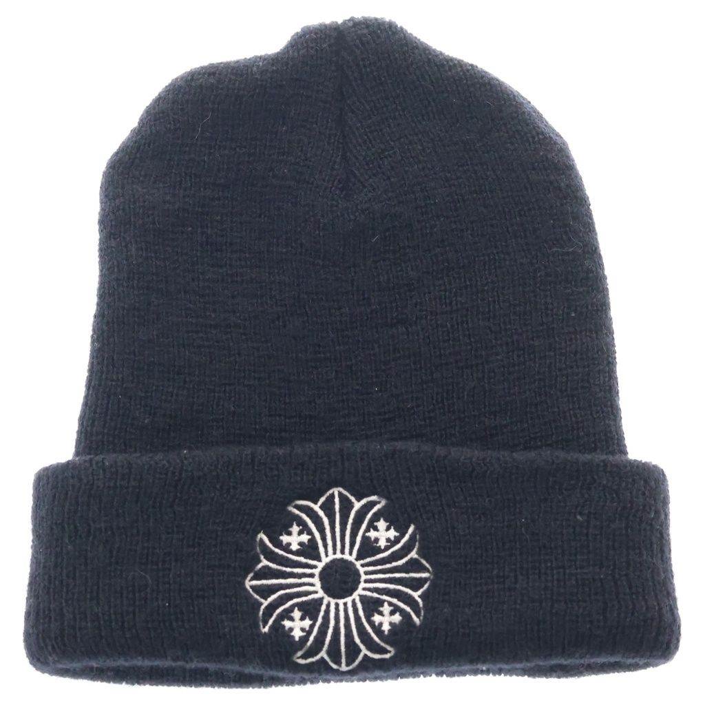 CHROME HEARTS (クロムハーツ) WOOL WATCH CAP CHプラス刺繍ウールビーニー ニットキャップ 帽子 ブラック