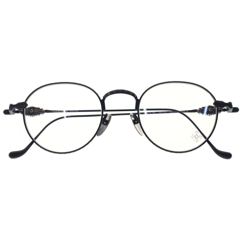 CHROME HEARTS (クロムハーツ) VAGIDICTORIAN ヴァジディクトリアン フローラルクロス メガネ 眼鏡 ブラック