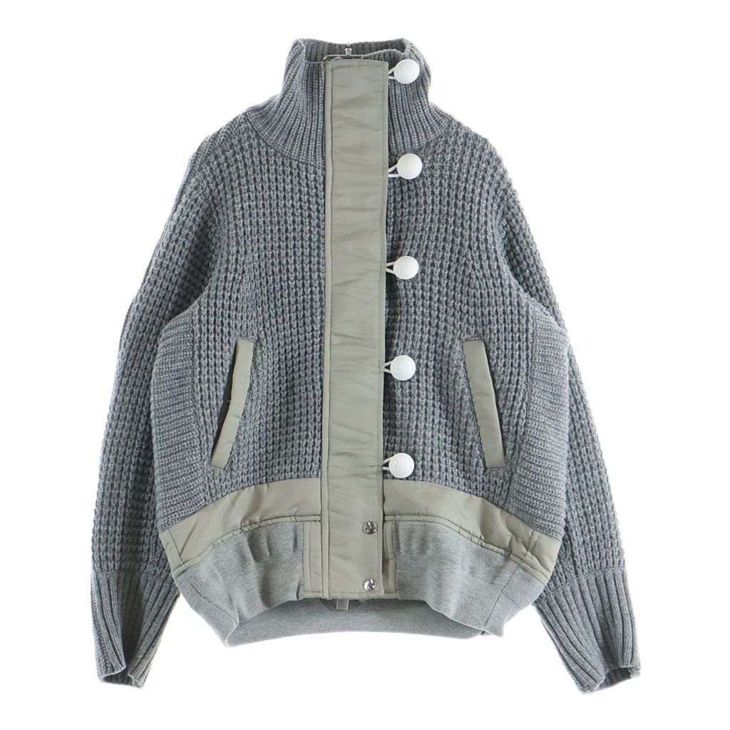 Sacai (サカイ) 17AW ドッキング ニット ボンバー ジャケット グレー