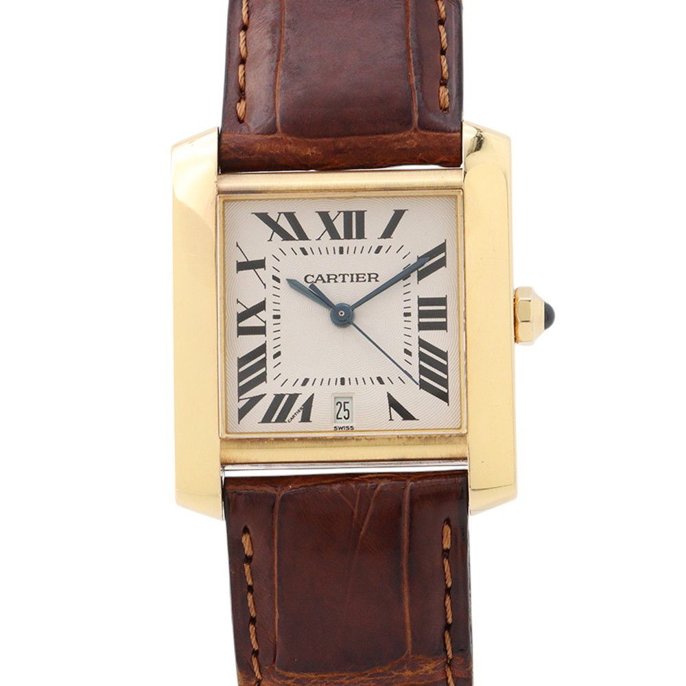 カルティエ タンク フランセーズ LM W5000356 K18YGイエローゴールド Cartier 腕時計 シルバー文字盤