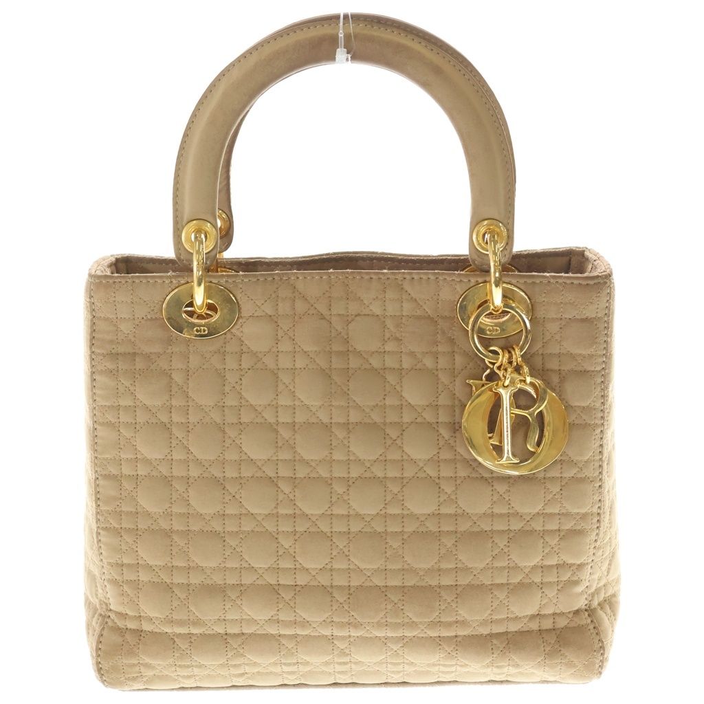 Christian Dior (クリスチャンディオール) カナージュ ハンドバッグ ナイロン ブラウンベージュ RU0010 ゴールド金具