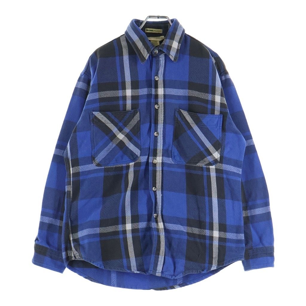 BIGMAC (ビッグマック) 80-90S VINTAGE ×ST.JOHN'S BAY L/S FLANNEL SHIRT ヴィンテージ エスティージョンズベイ USA製 チェック柄 長袖フランネルシャツ ブルー/ブラック