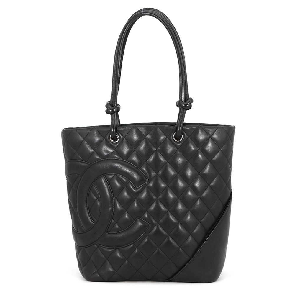 シャネル ハンドバッグ カンボンライン ココマーク ミディアムトート ラムスキン A25167 CHANEL バッグ 黒