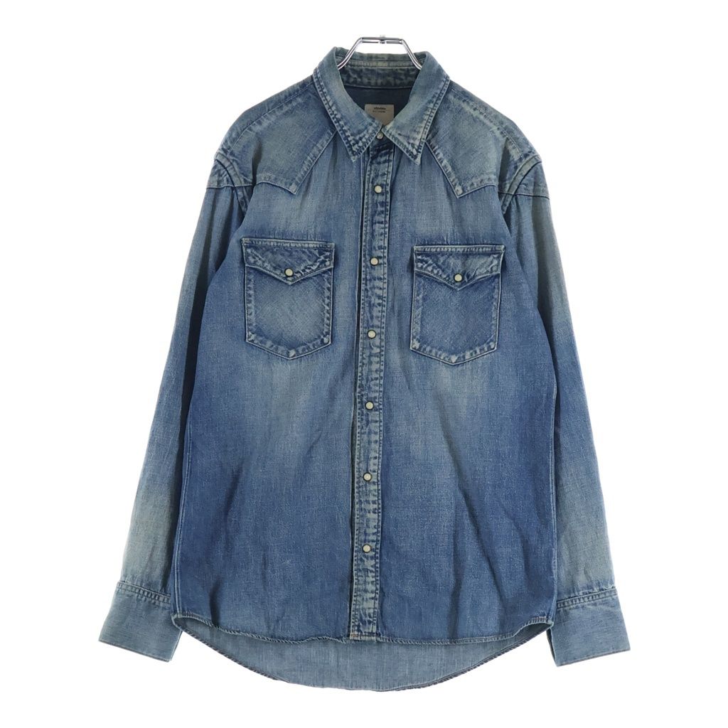 VISVIM (ヴィスヴィム) SOCIAL SCULPTURE SHIRT DMGD ソーシャル スカルプチャー デニム ウエスタン長袖シャツ インディゴ 0112305007002