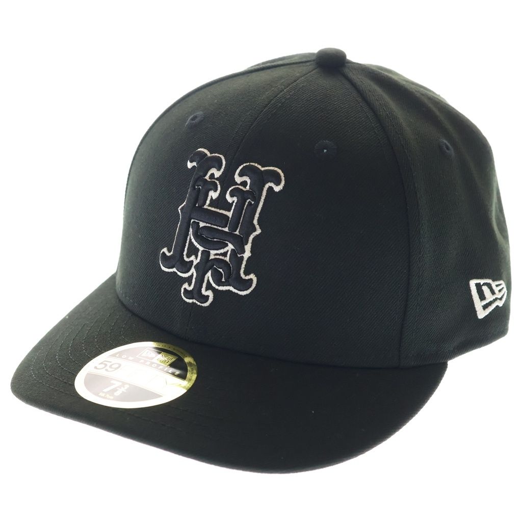 HUF (ハフ) ×New Era 59FIFTY ニューエラ ロゴ刺繍 ベースボールキャップ 帽子 ブラック