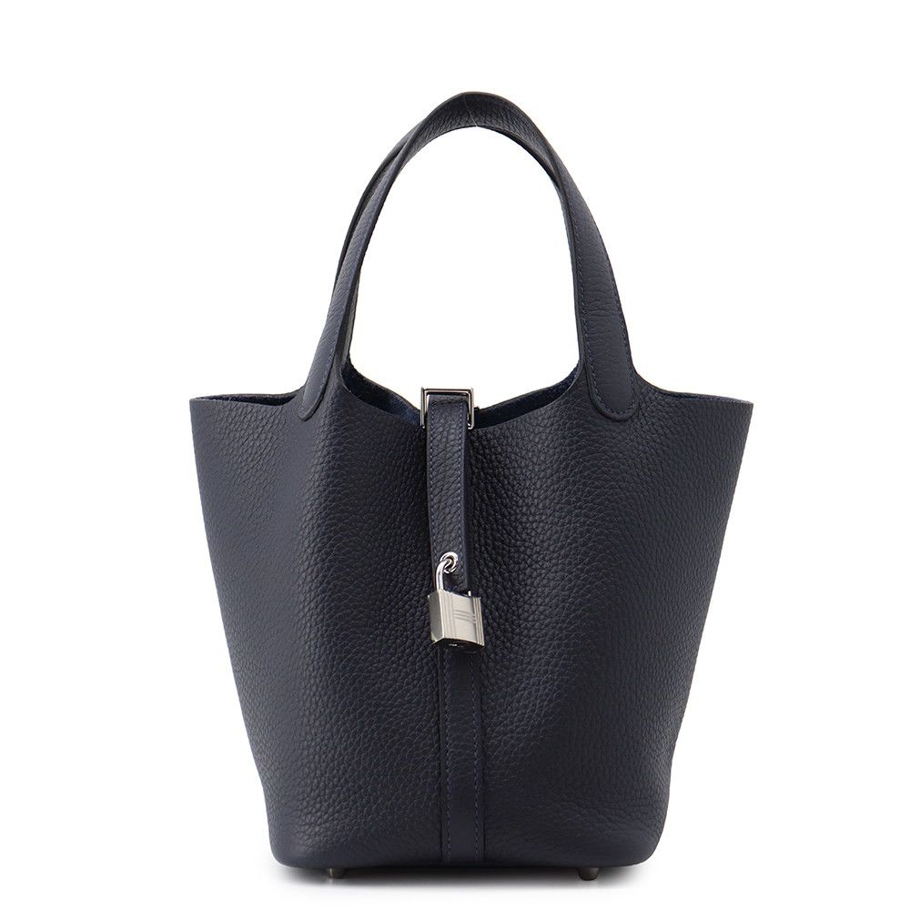 エルメス ハンドバッグ ピコタンロックPM ブルーニュイ/シルバー金具 トリヨンクレマンス K刻印 HERMES