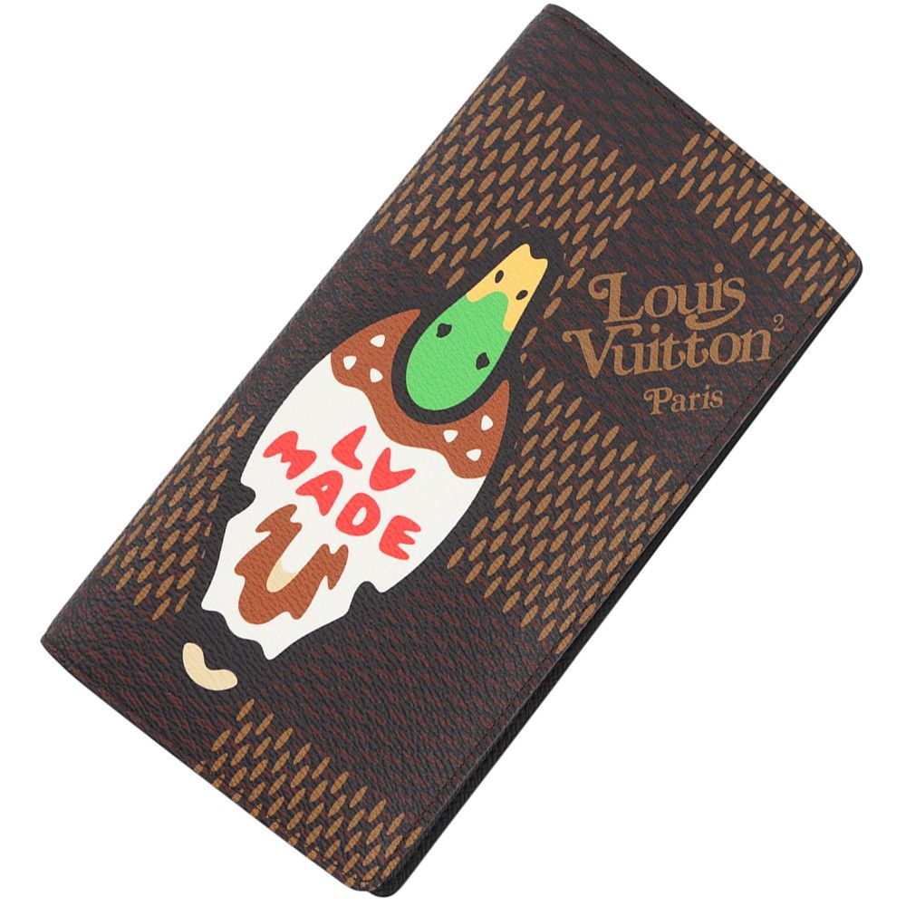ルイヴィトン 財布 ダミエ 長財布 ポルトフォイユ・ブラザ N60393 財布 NIGO コラボ LV MADE メンズ