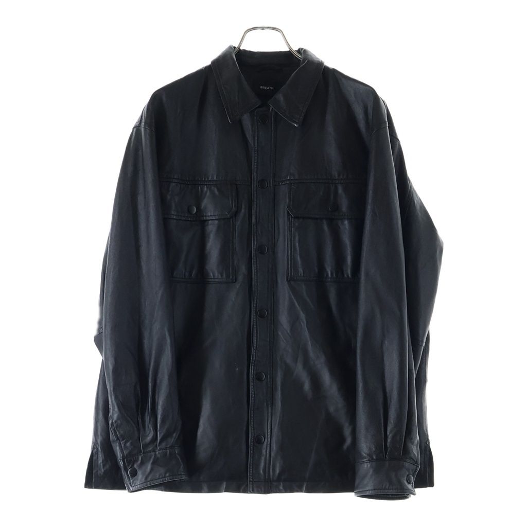 BREATH (ブレス) 23SS ラムレザー ロングスリーブ長袖シャツ BR23SS-O0001 ブラック