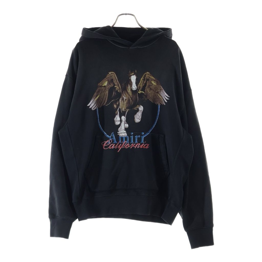 AMIRI (アミリ) PEGASUS HOODIE AMJYHD1080 ペガサスプリント プルオーバーフーディーパーカー ブラック
