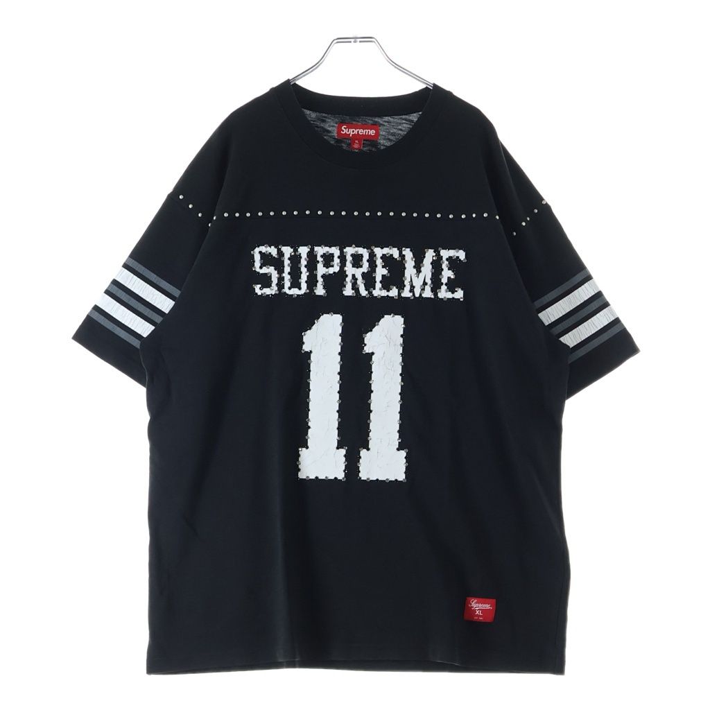 SUPREME (シュプリーム) 26SS Studded S/S Football スタッズ ショートスリーブ フットボール クルーネック半袖Tシャツ ブラック