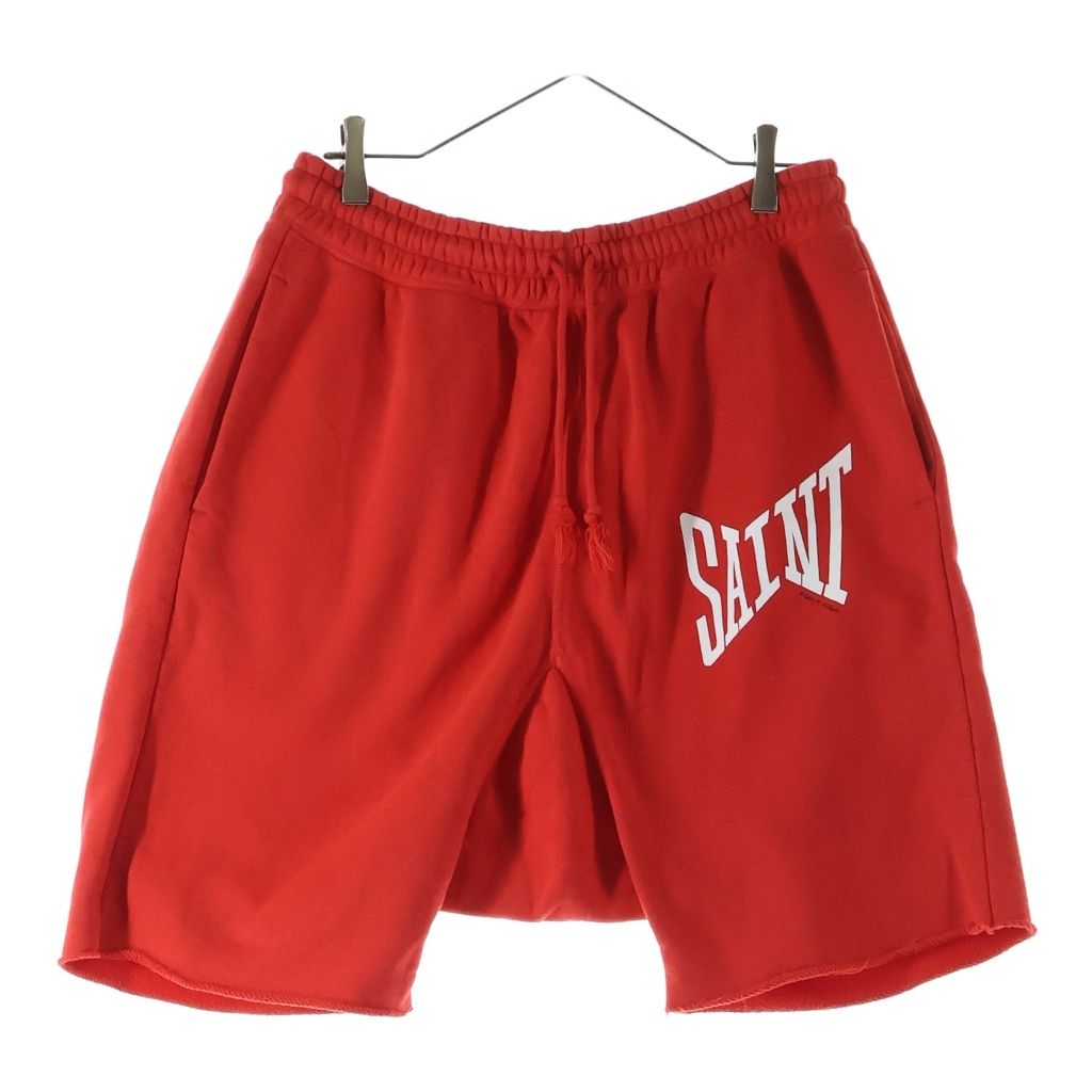 SAINT MICHAEL (セントマイケル) 21SS LOGO SWEAT SHORTS ロゴプリント スウェットショーツ ハーフパンツ レッド SM-S21-0001-038