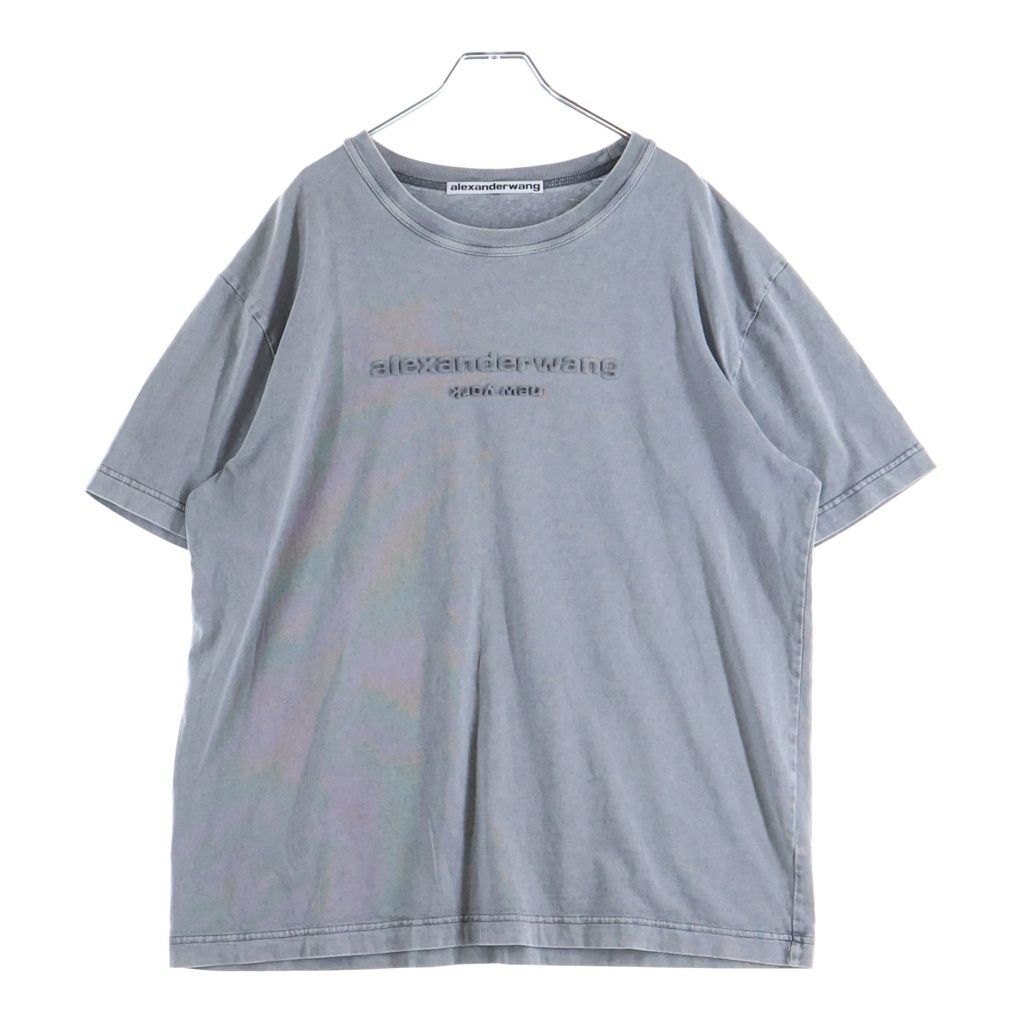 ALEXANDER WANG (アレキサンダーワン) Emboss T-Shirt エンボスロゴ 半袖Tシャツ グレー