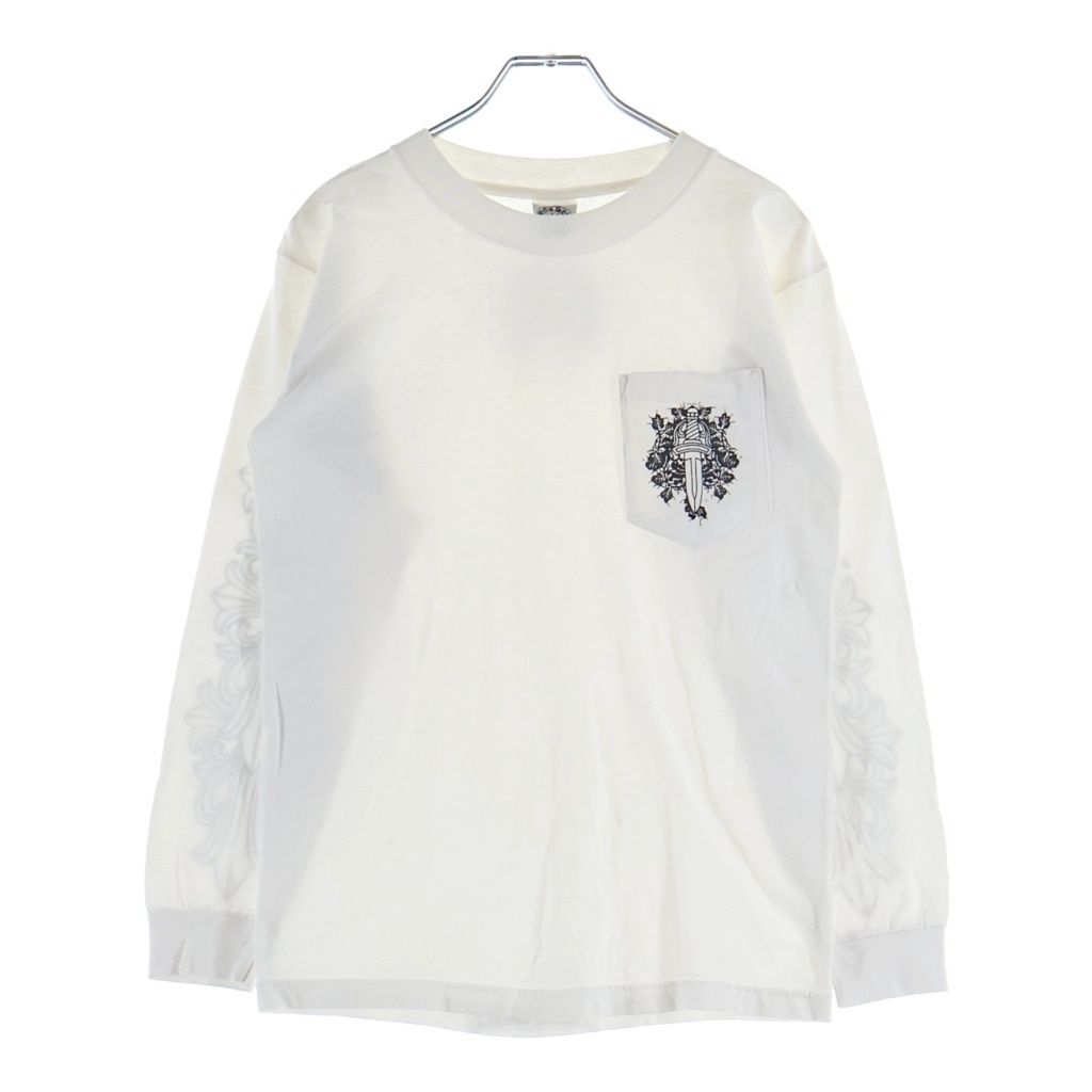 CHROME HEARTS (クロムハーツ) OLD L/S オールド 袖フローラル ヴァインダガーホースシュープリント 長袖Tシャツカットソー