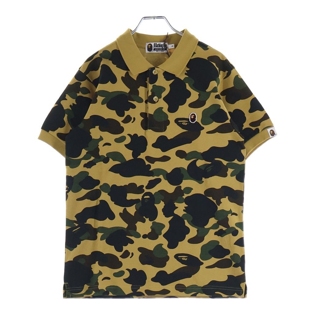 A BATHING APE (アベイシングエイプ) 1ST CAMO ONE POINT REGULAR FIT POLO SHIRT ファーストカモ ワンポイントロゴ 半袖ポロシャツ 迷彩 イエロー