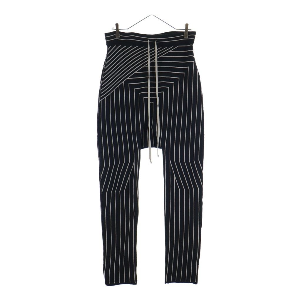 Rick Owens (リックオウエンス) 21AW ウールストライプサルエルパンツ ブラック/ホワイト RU02A5696-KSTGM