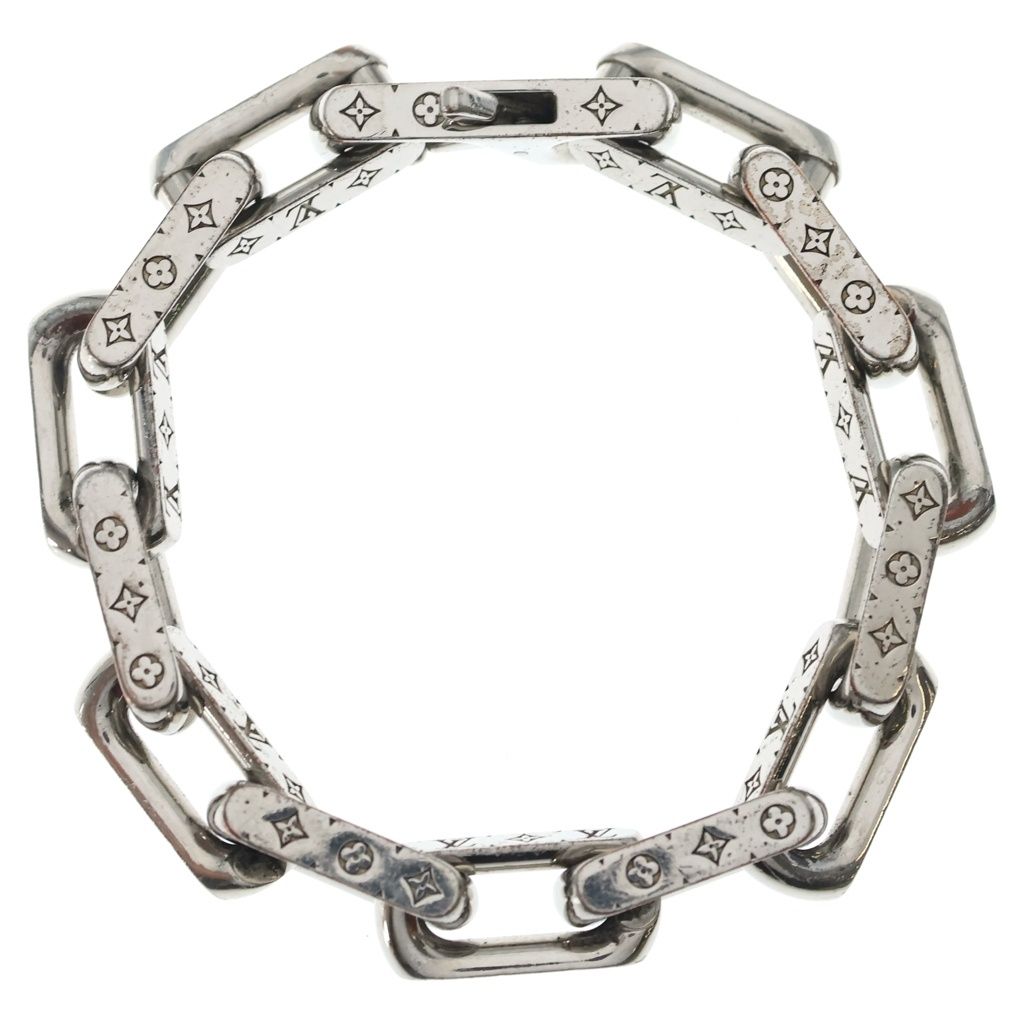LOUIS VUITTON (ルイヴィトン) モノグラム チェーン ブレスレット シルバー M64223 US1220