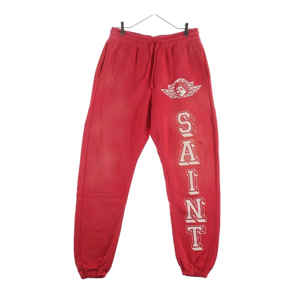 SAINT MICHAEL (セントマイケル) 22SS ANGEL OF DEATH SWEAT PANTS エンジェルプリント スウェットパンツ レッド SM-S22-0000-052