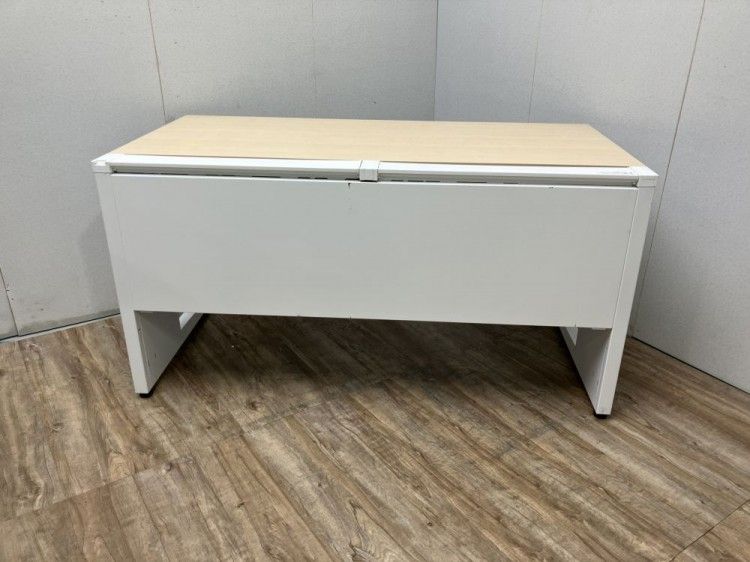 【中古品】コクヨ isシリーズ 1400平デスク+ワゴンセット ナチュラル