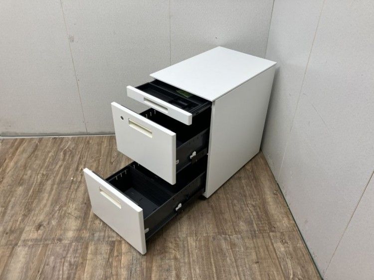 【中古品】コクヨ isシリーズ 1400平デスク+ワゴンセット ナチュラル