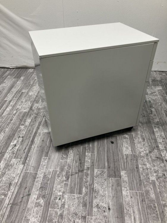 【中古品】プラス フラットラインシリーズ 1400平デスク+ワゴンセット SP-147HWH/SP-046SC-B3 ホワイト