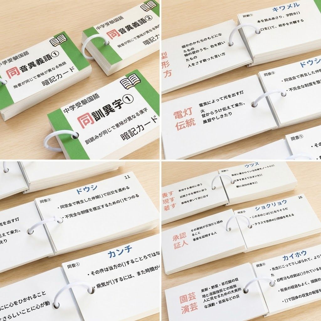 中学受験 国語 暗記カード 約1700語 中学入試必須 国語重要語句カードセット サピックス 言葉ナビ上下対応