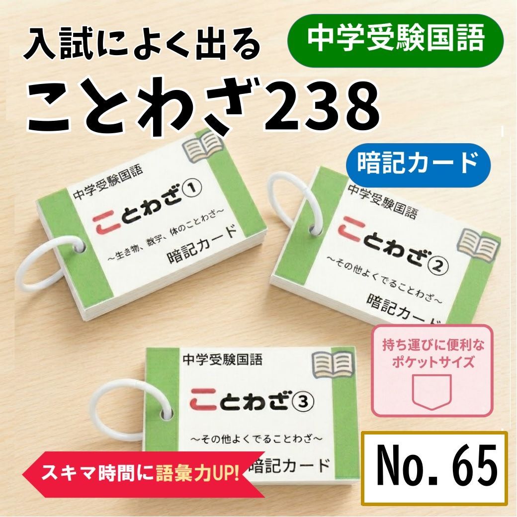 中学入試国語 ことわざの暗記カード サピックス 言葉ナビ 単語カード