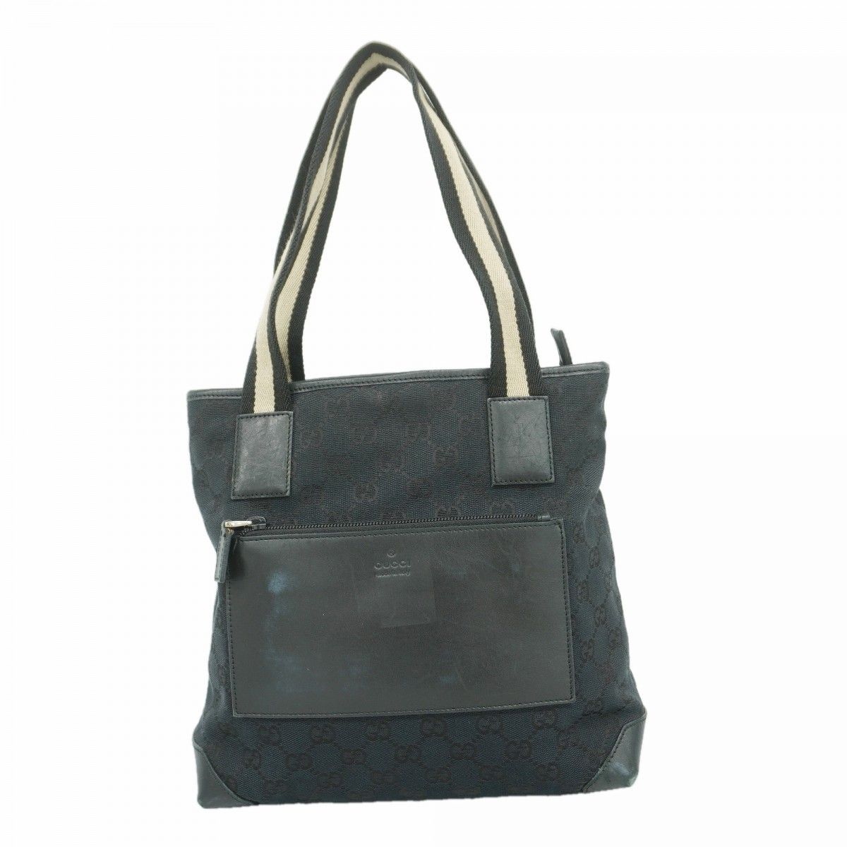 【6fb2367-k】グッチ トートバッグ GGキャンバス 019 0402 キャンバス ブラック シルバー金具【中古】レディース
