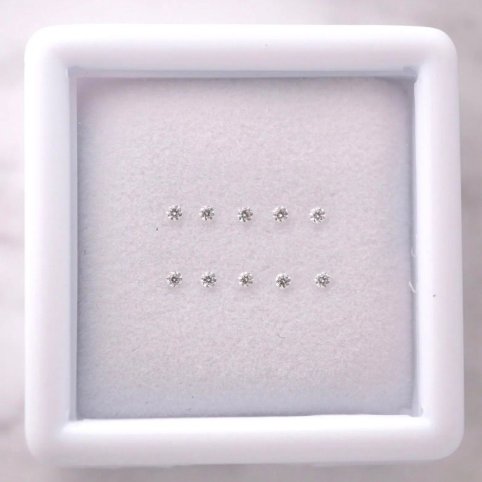【1mm・10個セット】0.050ct 天然ダイヤモンド　メレ　ルース　1mm VS