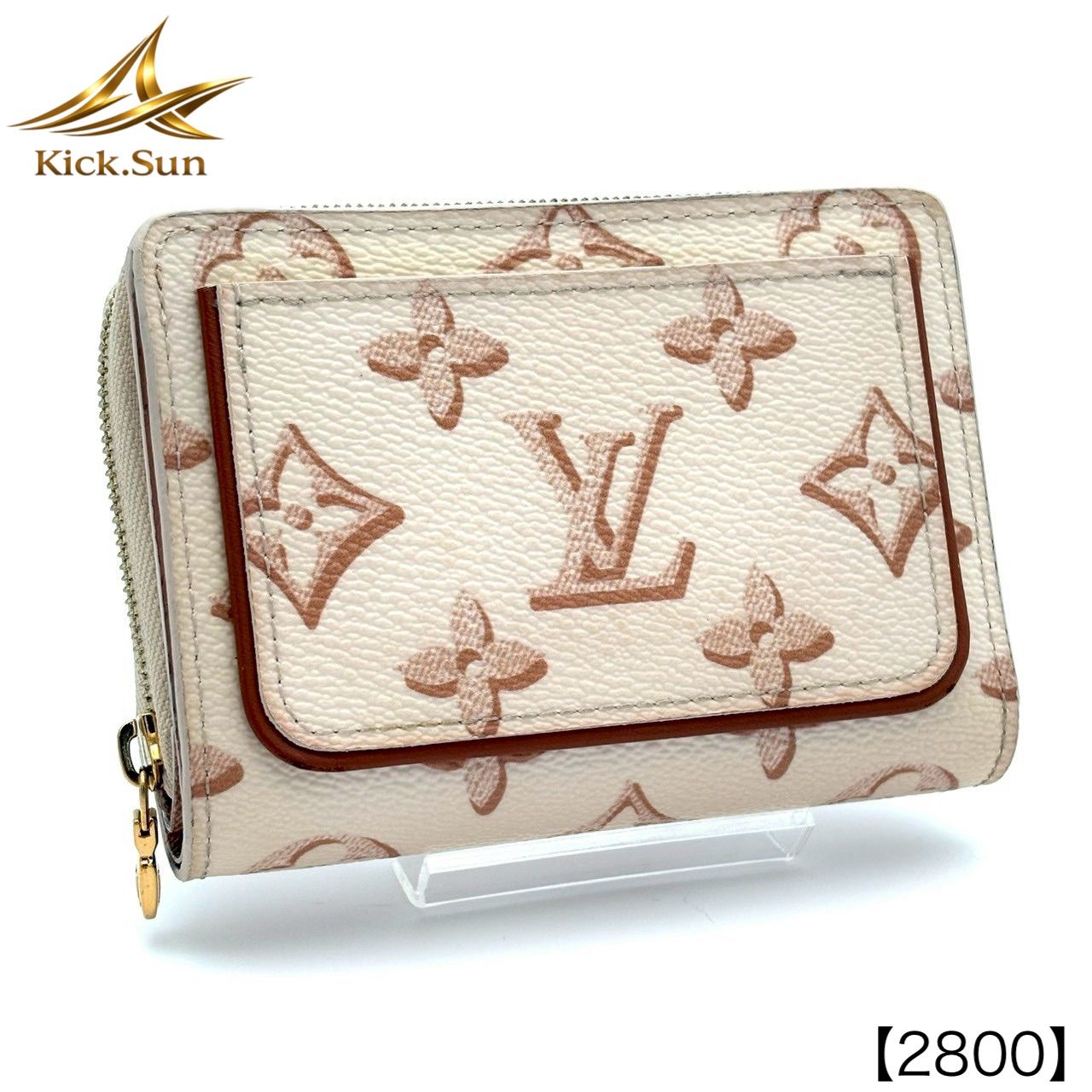 LOUIS VUITTON ルイヴィトン ポルトフォイユ ルー モノグラム フォールフォーユー デュンヌ M81527 二つ折り財布 コンパクトウォレット ミニ財布 ホワイト ベージュ クリーム レディース LV ブランド 限定 2800