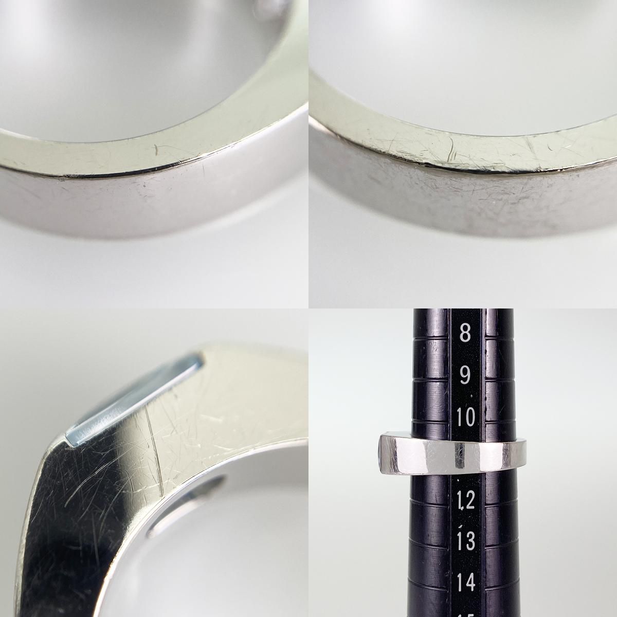 カルティエ Cartier タンク K18WG アクアマリン 11号(51) リング sss 