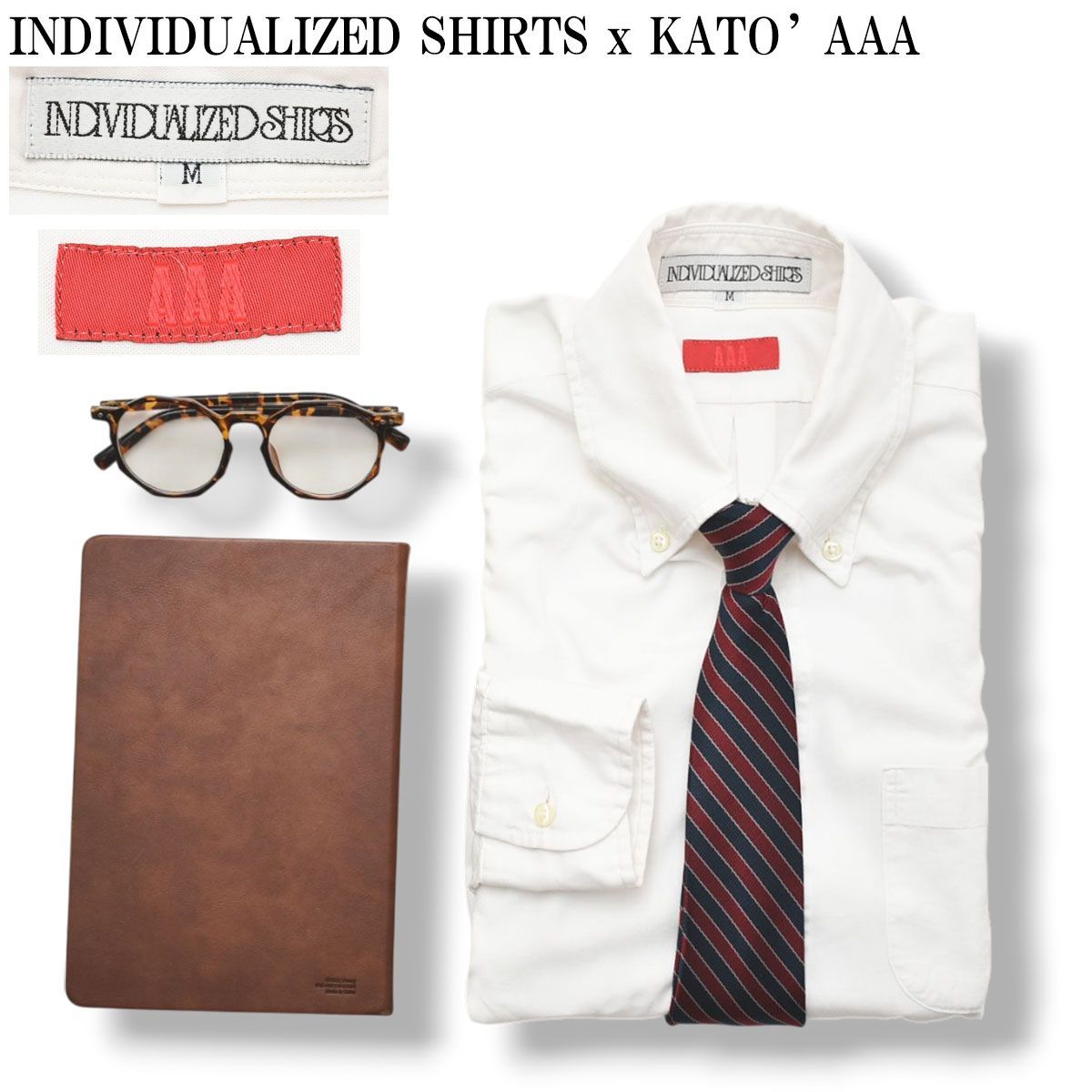 【別注】 インディビジュアライズド シャツ INDIVIDUALIZED SHIRTS x カトー トリプルエー KATO’ AAA 長袖 オックスフォード ボタンダウン B.D. ドレスシャツ M ホワイト メンズ