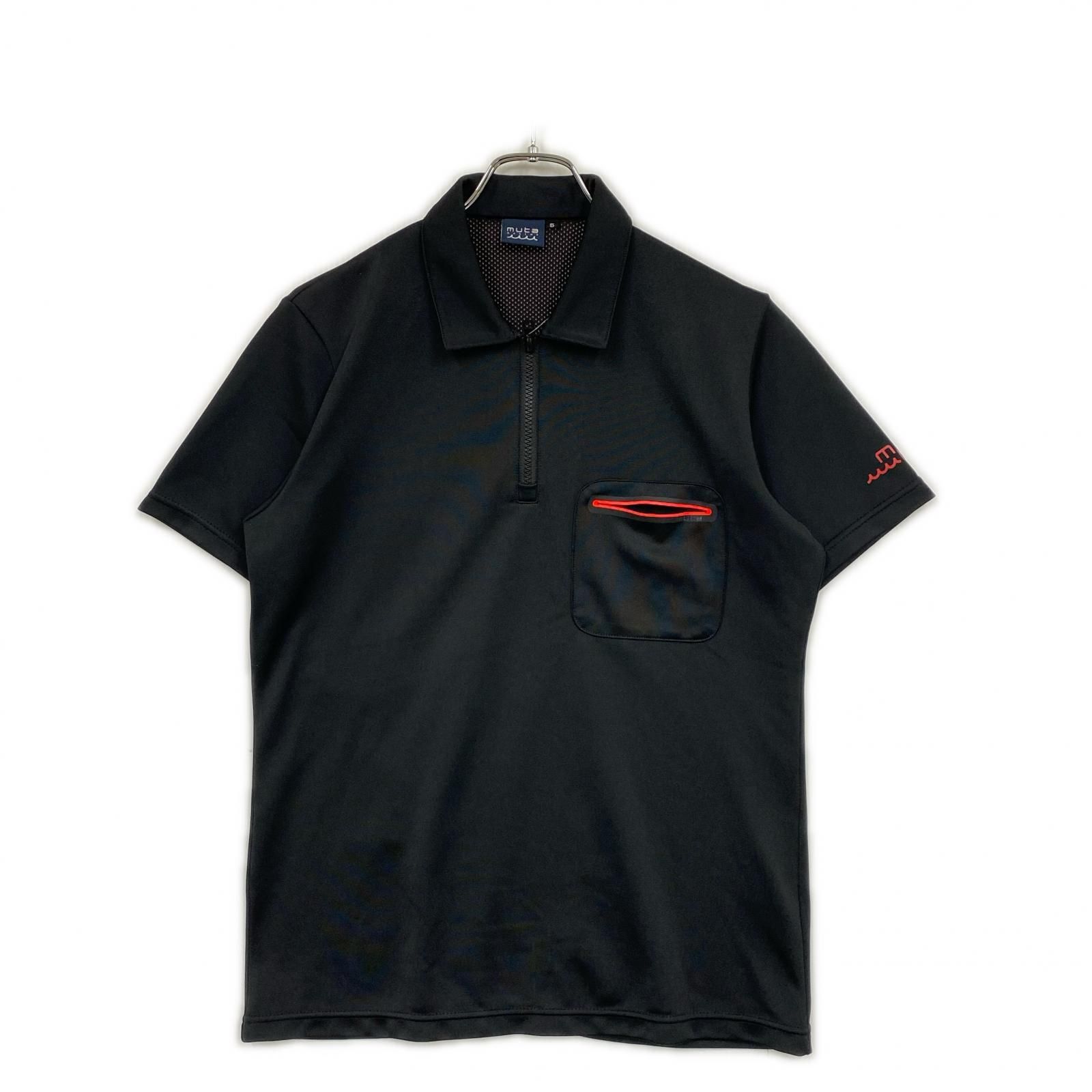 中古 メンズ ムータマリン muta MARINE 半袖シャツ 5(M) ブラック 黒 ハーフジップ メッシュ