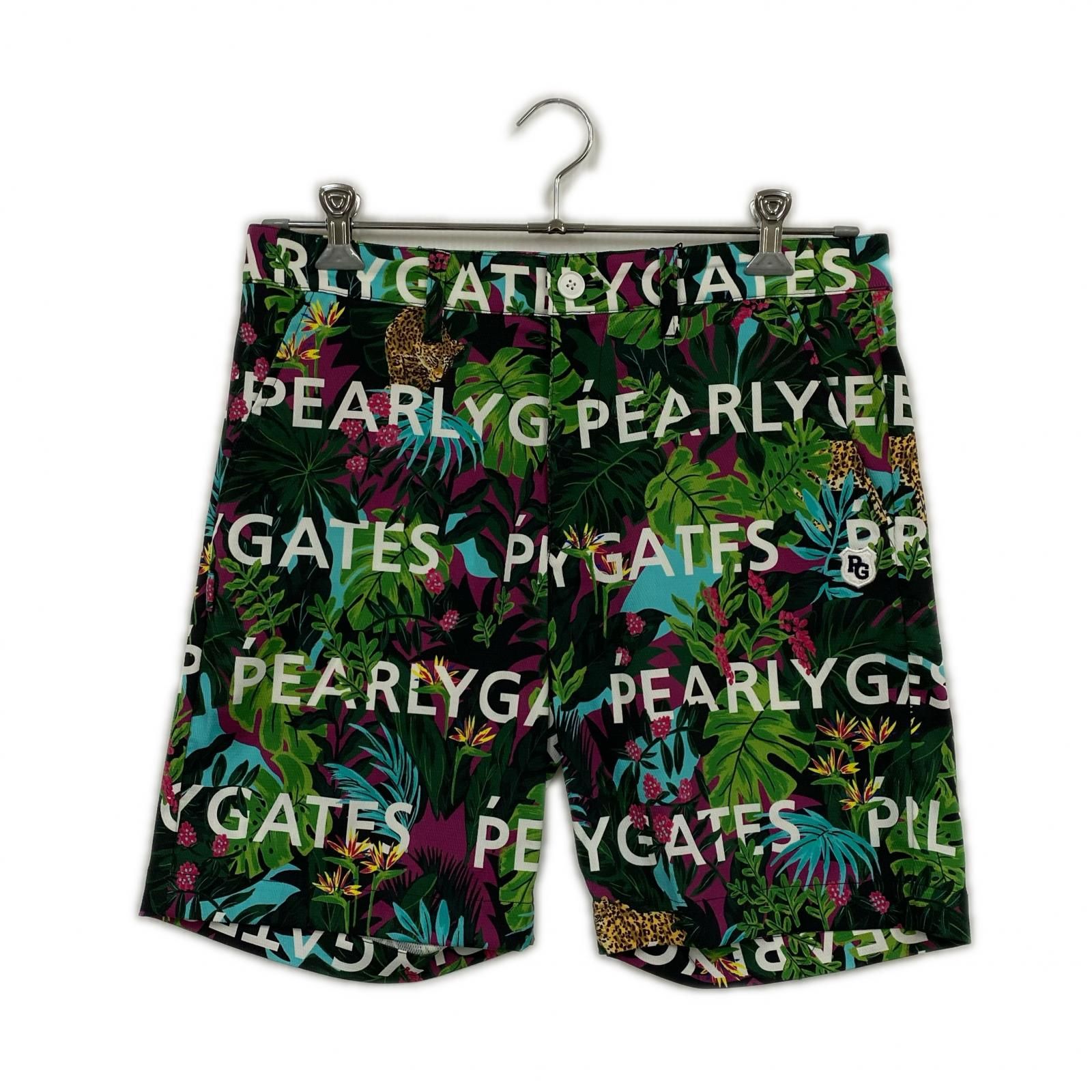 未使用品 メンズ パーリーゲイツ PEARLY GATES ハーフパンツ 4(M) 緑系 グリーン 総柄