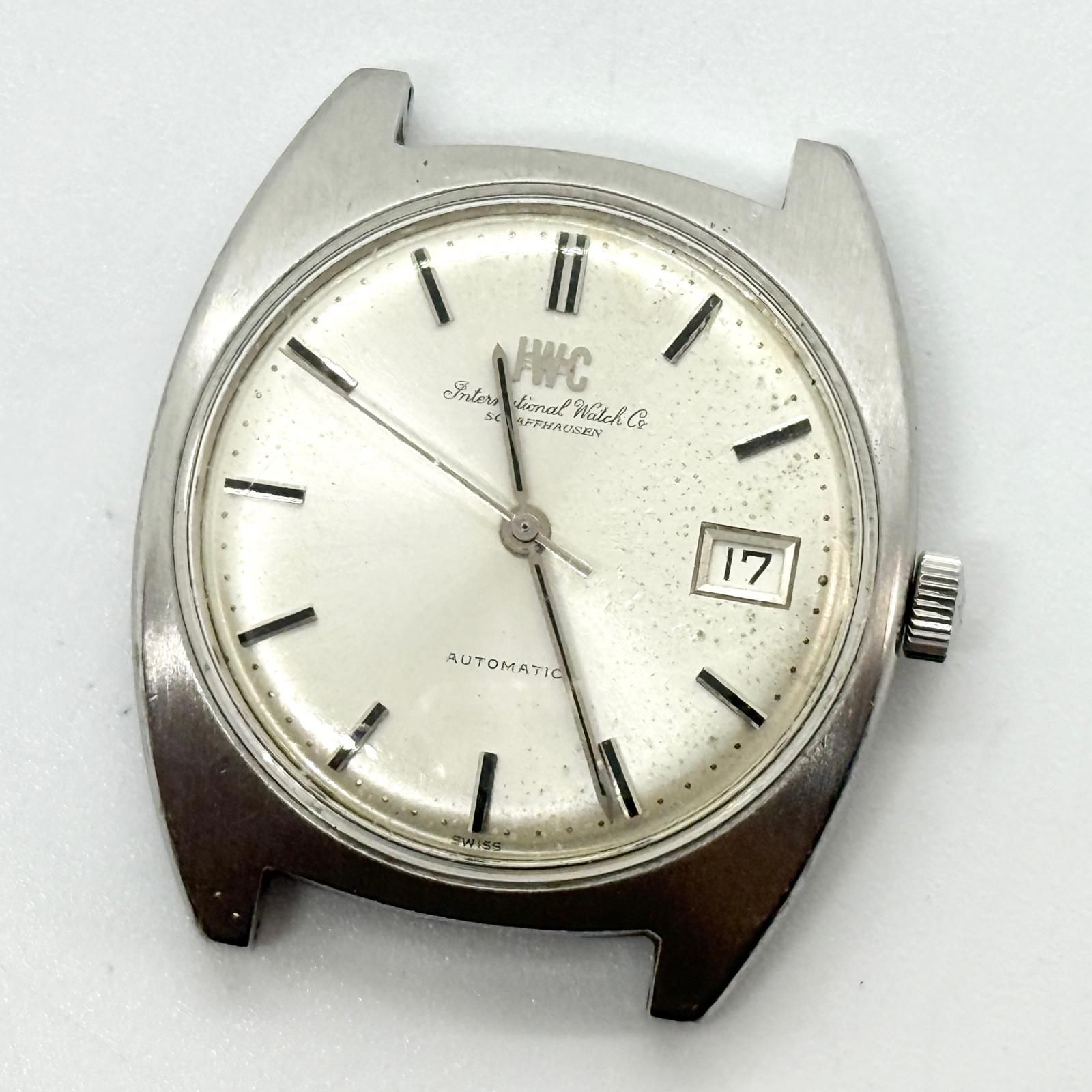 IWC SCHAFFHAUSEN アイダブリューシー シャフハウゼン シルバー AT メンズ デイト 腕時計 訳あり