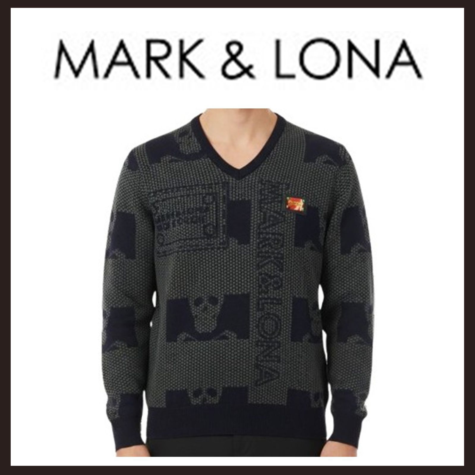新品未使用　MARK&LONA（マークアンドロナ）　パヴェメッシュVニット　50　ブラック