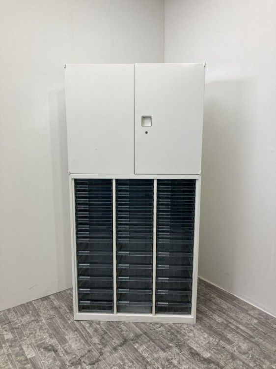 【中古品】オカムラ レクトラインシリーズ A4クリアケース・両開き上下書庫 4B311Y ZA75/4B03AC ZA75 ホワイト