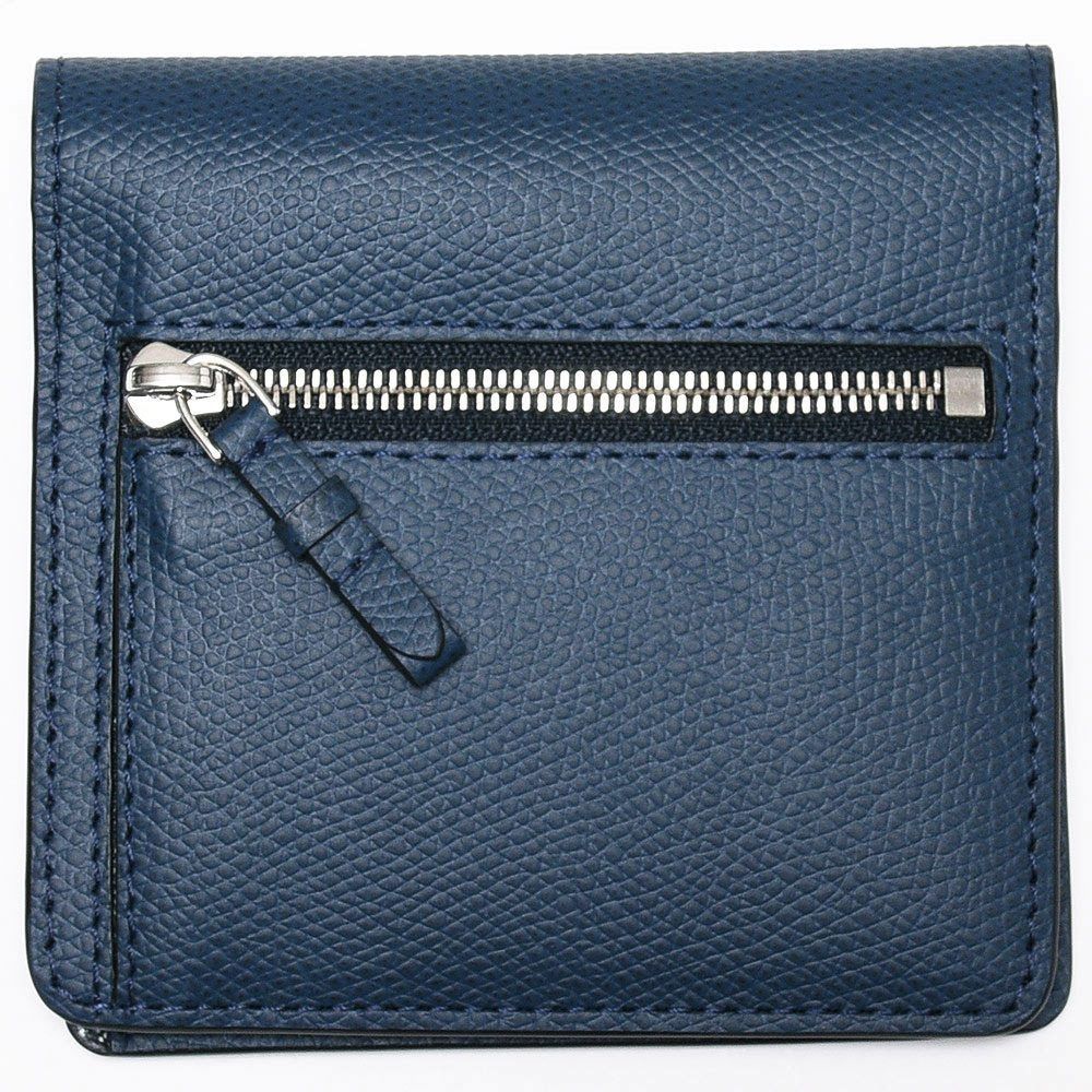 【40%OFF】ネイビー JEAN ROUSSEAU（ジャンルソー） グレインレザーフォールディングウォレット 7691 19021030093