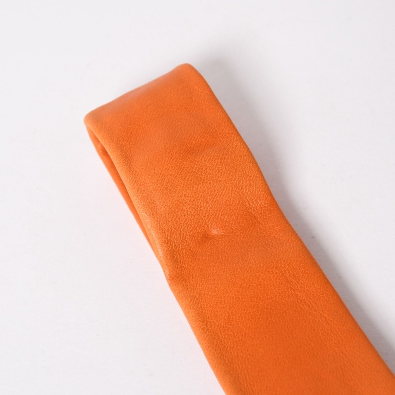 極美品 HERMES エルメス ラムスキン Leather レザー Tie ネクタイ