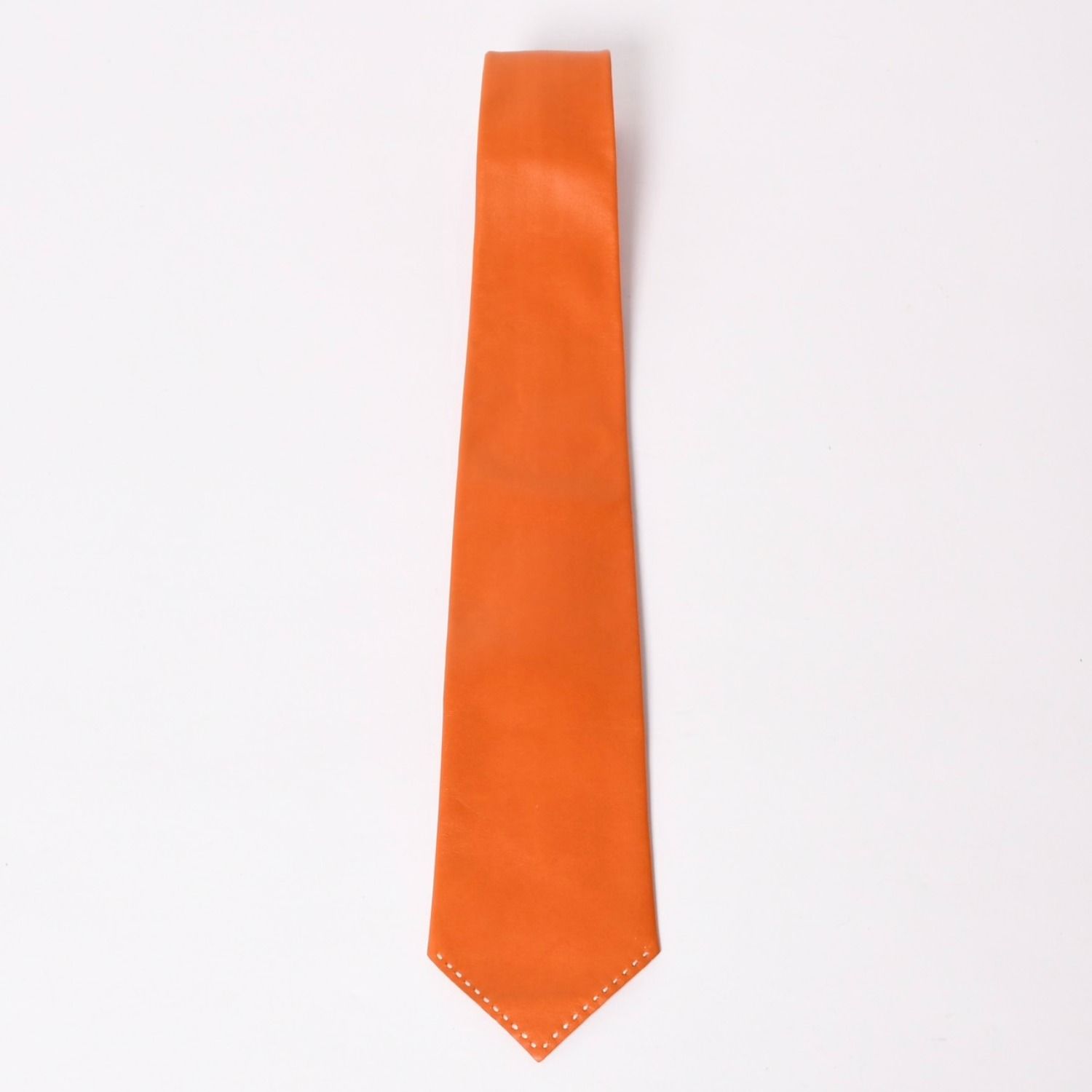 極美品 HERMES エルメス ラムスキン Leather レザー Tie ネクタイ