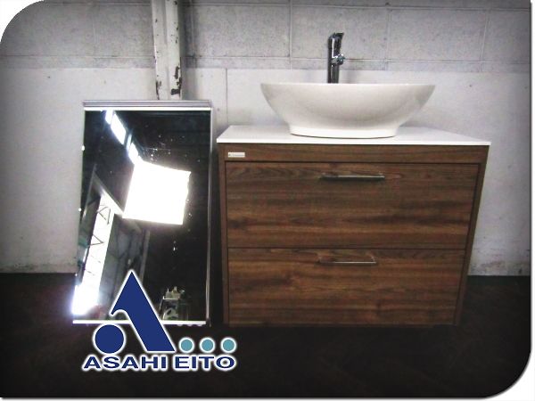 ■展示品■未使用品■ASAHI EITO/アサヒ衛陶■AURA/オーラ■W75■一面鏡/ミラーキャビネット■洗面化粧台■26万■ymm4674k