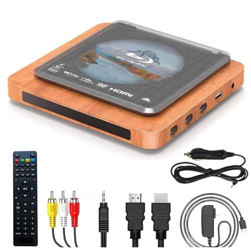 ポータブルブルーレイプレーヤー DVDプレーヤー Blu-rayプレイヤー シガーアダプターセット【正規品/日本語説明書付き】【HDMI AVケーブル & シガーアダプター付属】【セット品】 (木目調)ｍａ