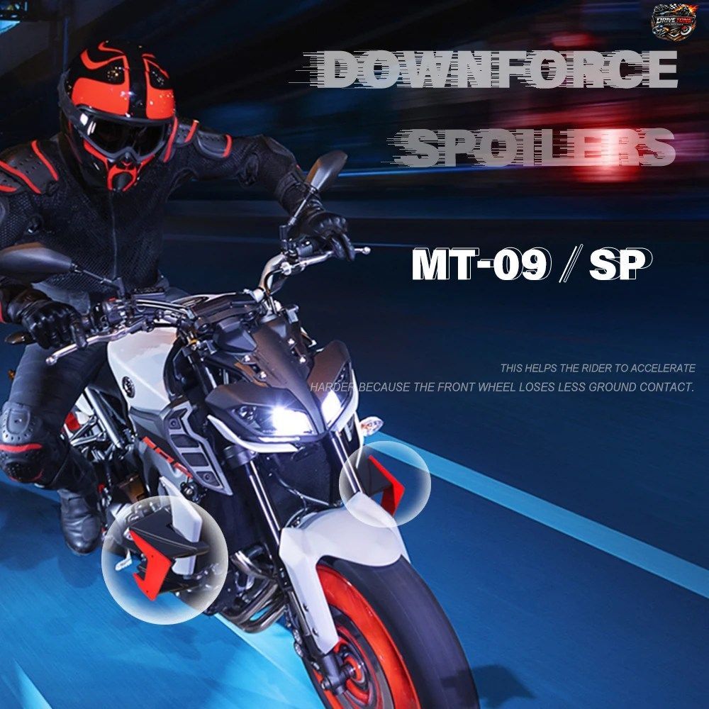 2020年新型MT-09モーターサイクルパーツサイドダウンフォースネイキッドスポイラー固定ウィングレットフェアリングウィング2017-19ヤマハMT
