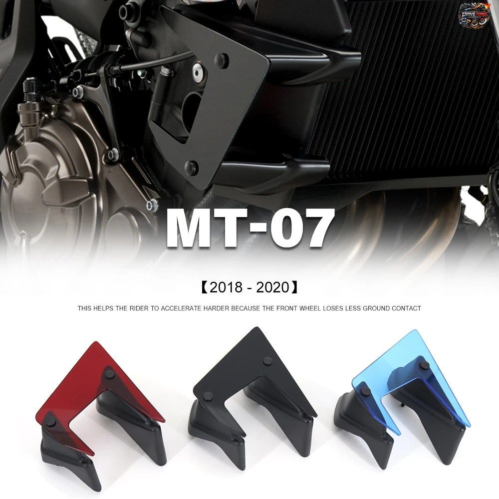 ヤマハ MT-07 MT07 2018 2019 2020 用新型モーターサイクルサイドダウンフォースネイキッドスポイラー固定ウィングレットフェアリングウィ