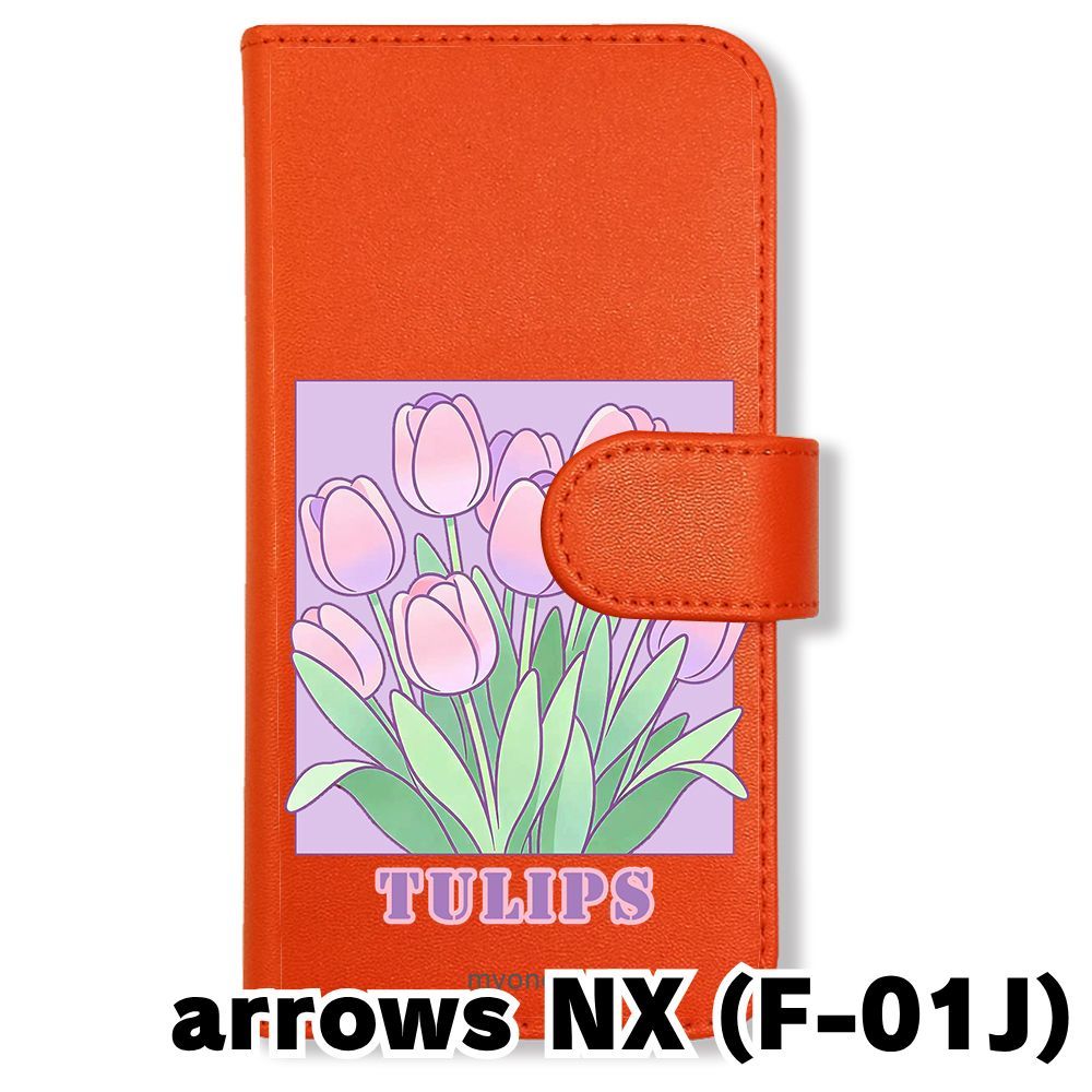 新品未使用】 F-01J arrows NX 手帳型スマホ ケース (色：オレンジ