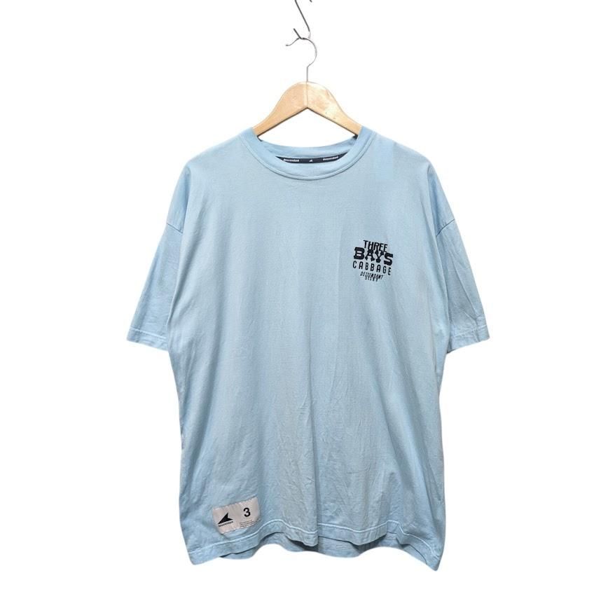 26SS DESCENDANT ディセンダント 3BAYS SS シルクスクリーンプリントTシャツ 261ATDS-CSM24 水色系 コットン サイズ3 66137
