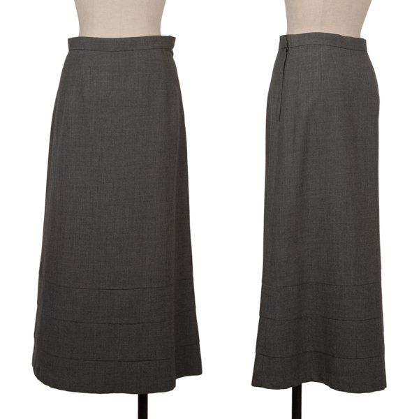 トリココムデギャルソンtricot COMME des GARCONS ウールヘム切替スカート グレーS