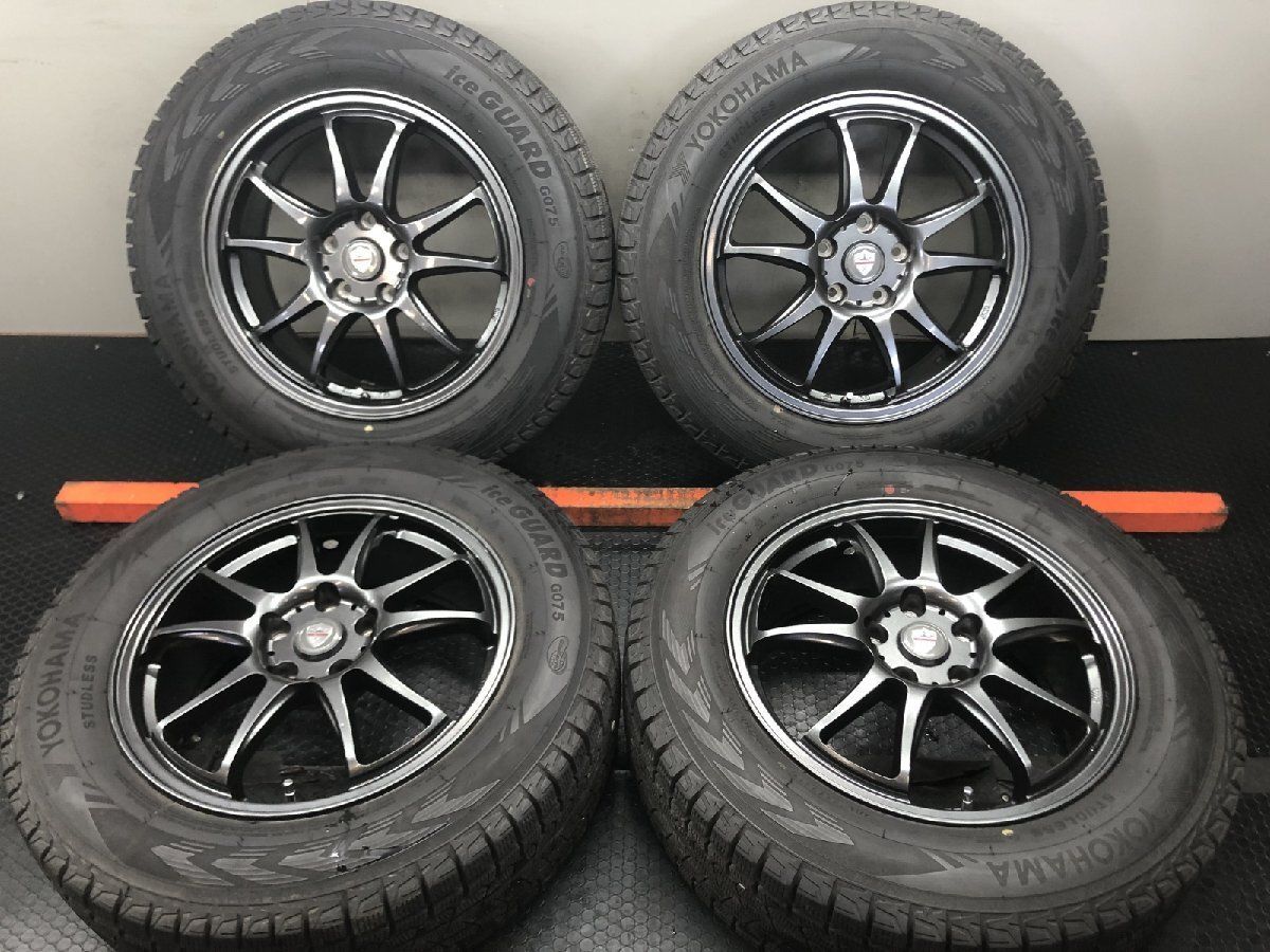 【YOKOHAMA G075 225/65R17】スタッドレス【ESTROSA 17インチ 7J5HPCD114.3+45】22年 バリ溝 SKフォレスター エクストレイル等　(STC192)