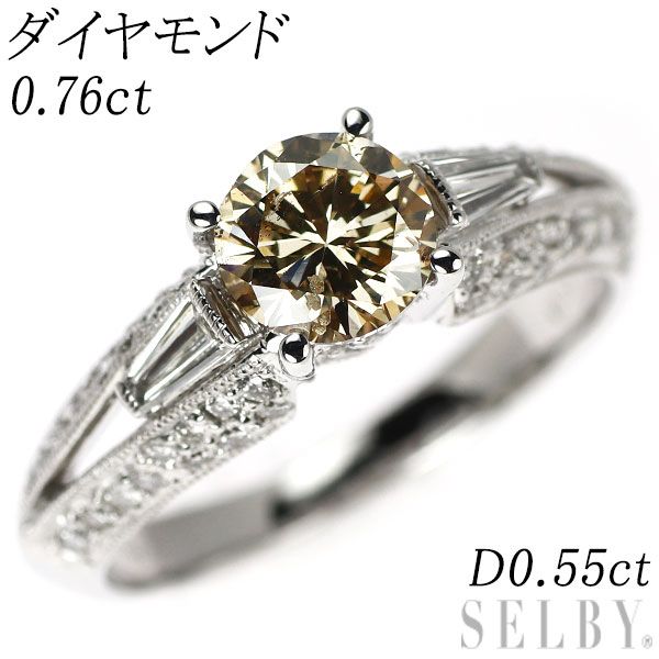 K18WG ダイヤモンド リング 0.76ct D0.55ct